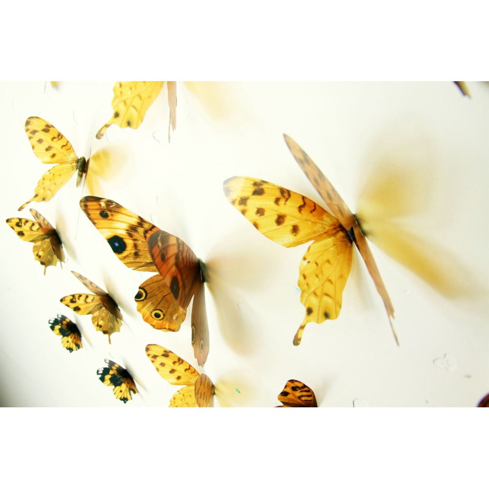 Set 18 autocolante cu efect 3D Ambiance Butterflies Yellow Ambiance imagine 2022