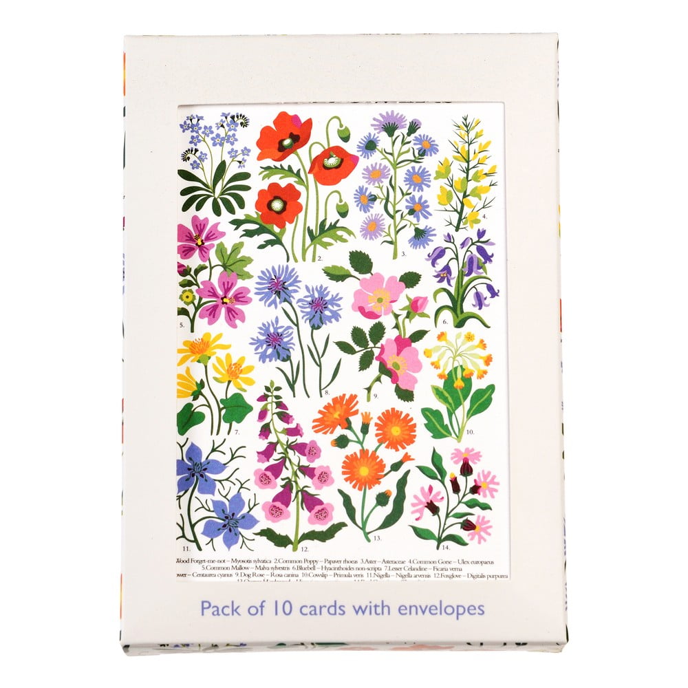  Cărți poștale în set de 10 Wild Flowers - Rex London 