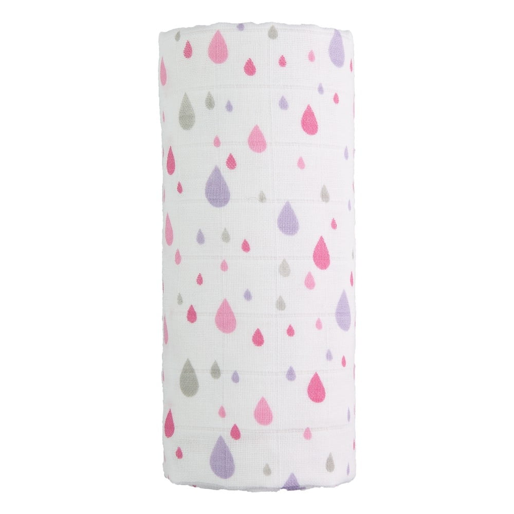 Prosop din bumbac pentru copii T-TOMI Tetra Pink Drops, 120 x 120 cm bonami.ro
