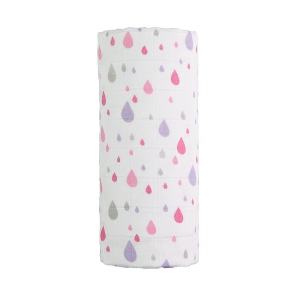 Prosop din bumbac pentru copii T-TOMI Tetra Pink Drops, 120 x 120 cm