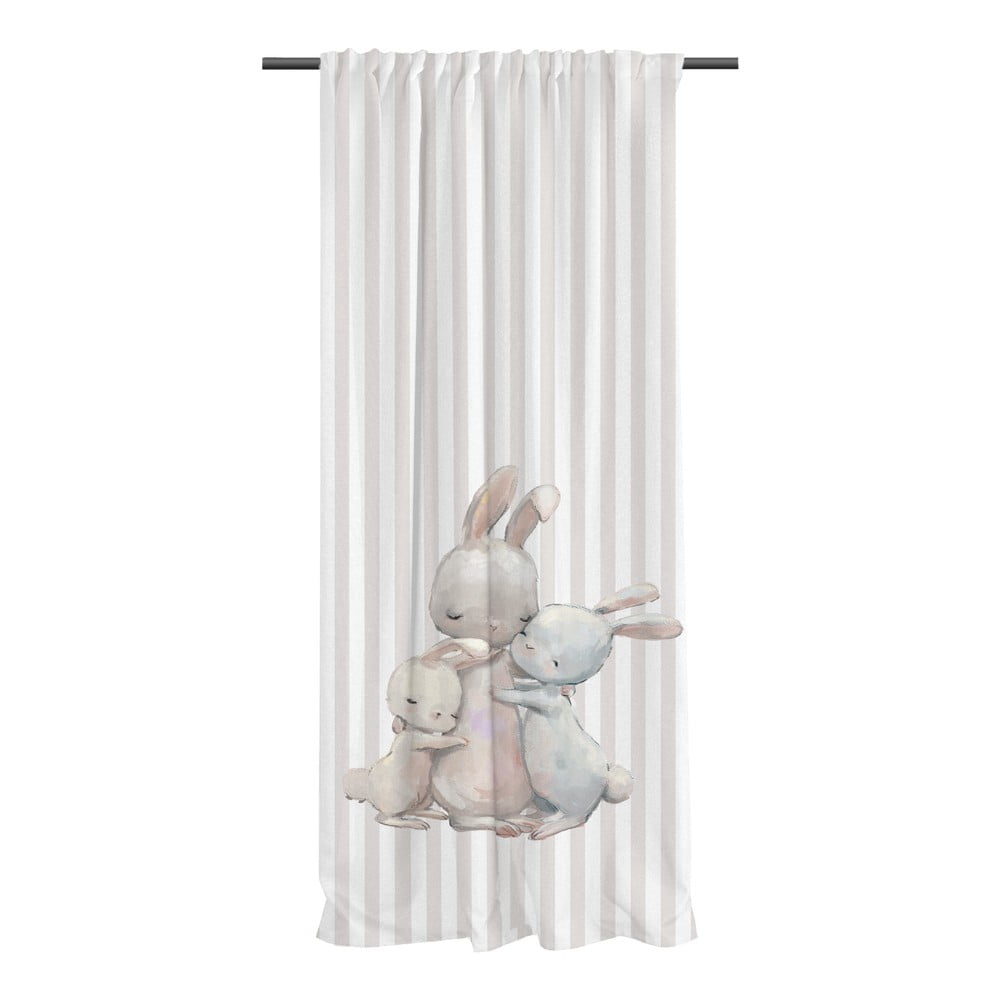 Draperie pentru copii bej din bumbac satinat 110x250 cm Hugging Bunnies – Butter Kings
