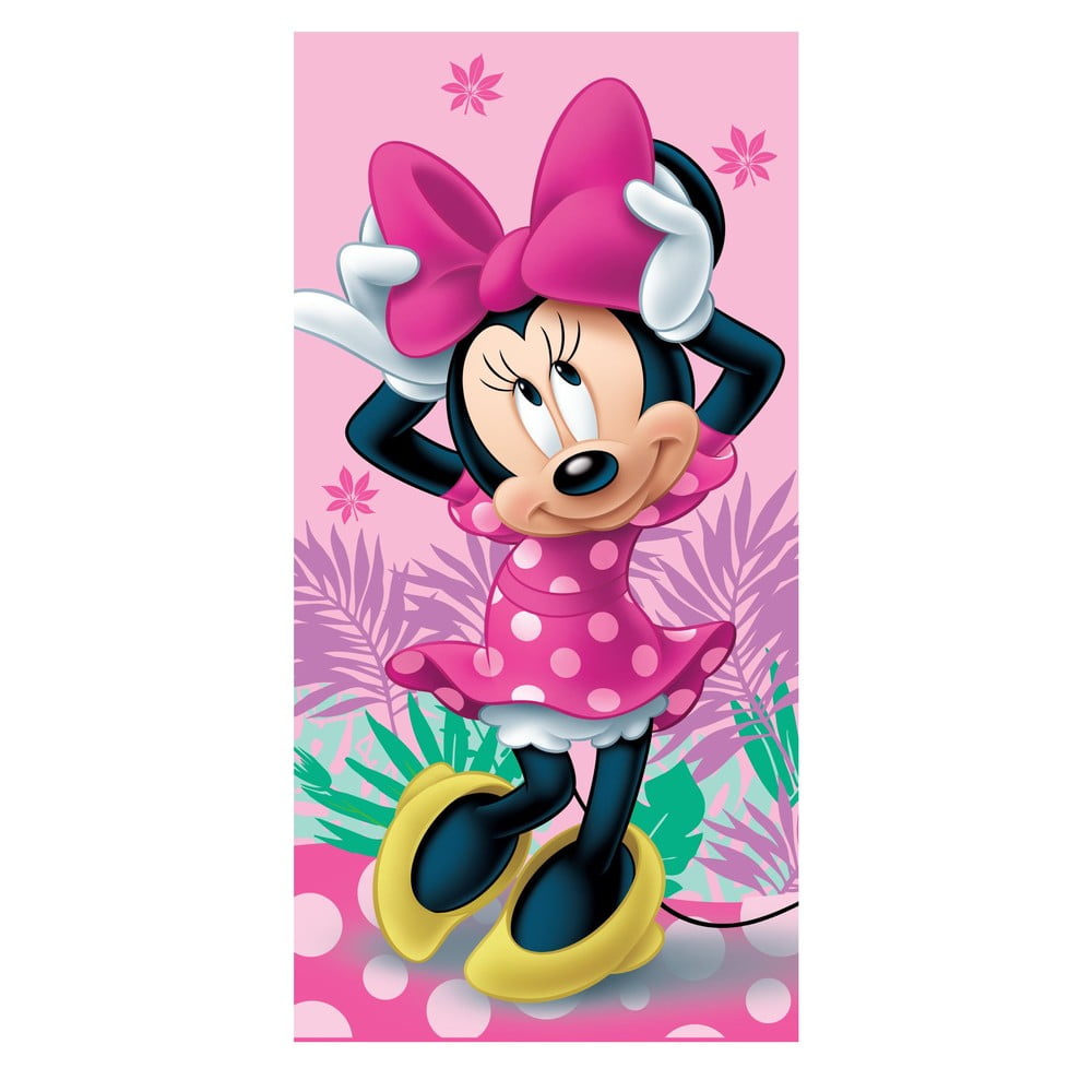 Prosop pentru copii roz din bumbac 70x140 cm Minnie 