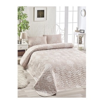 Set cuvertură pentru pat și 2 fețe de pernă enlora home kralice pink, 200 x 220 cm