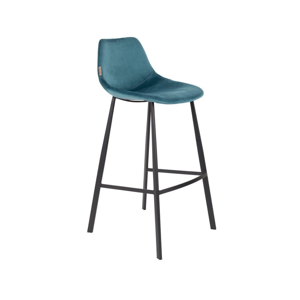 Set 2 scaune bar cu tapițerie catifelată Dutchbone, înălțime 106 cm, albastru petrol bonami.ro