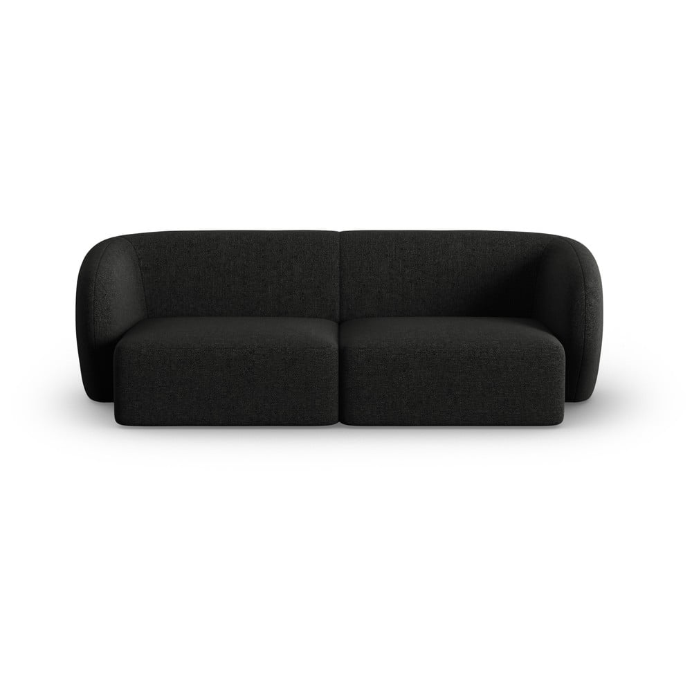 Canapea neagră cu tapițerie din chenille 188 cm Paolo – Milo Casa