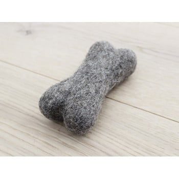 Jucărie în formă de os pentru animale, din lână wooldot pet bones, lungime 14 cm, maro nucă