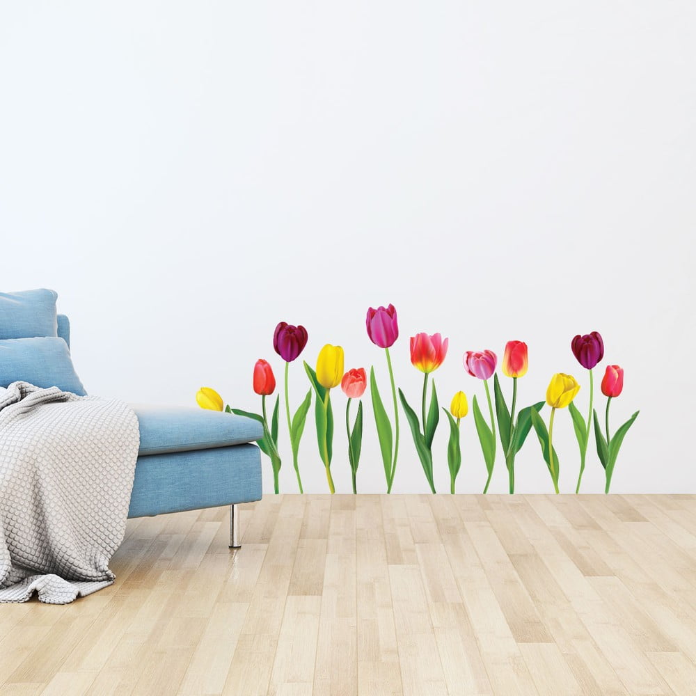 Set autocolante pentru perete Ambiance Colorful Tulips Ambiance imagine 2022
