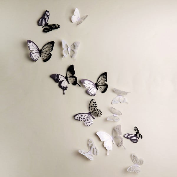 Set 18 autocolante 3D Ambiance Butterflies Chic