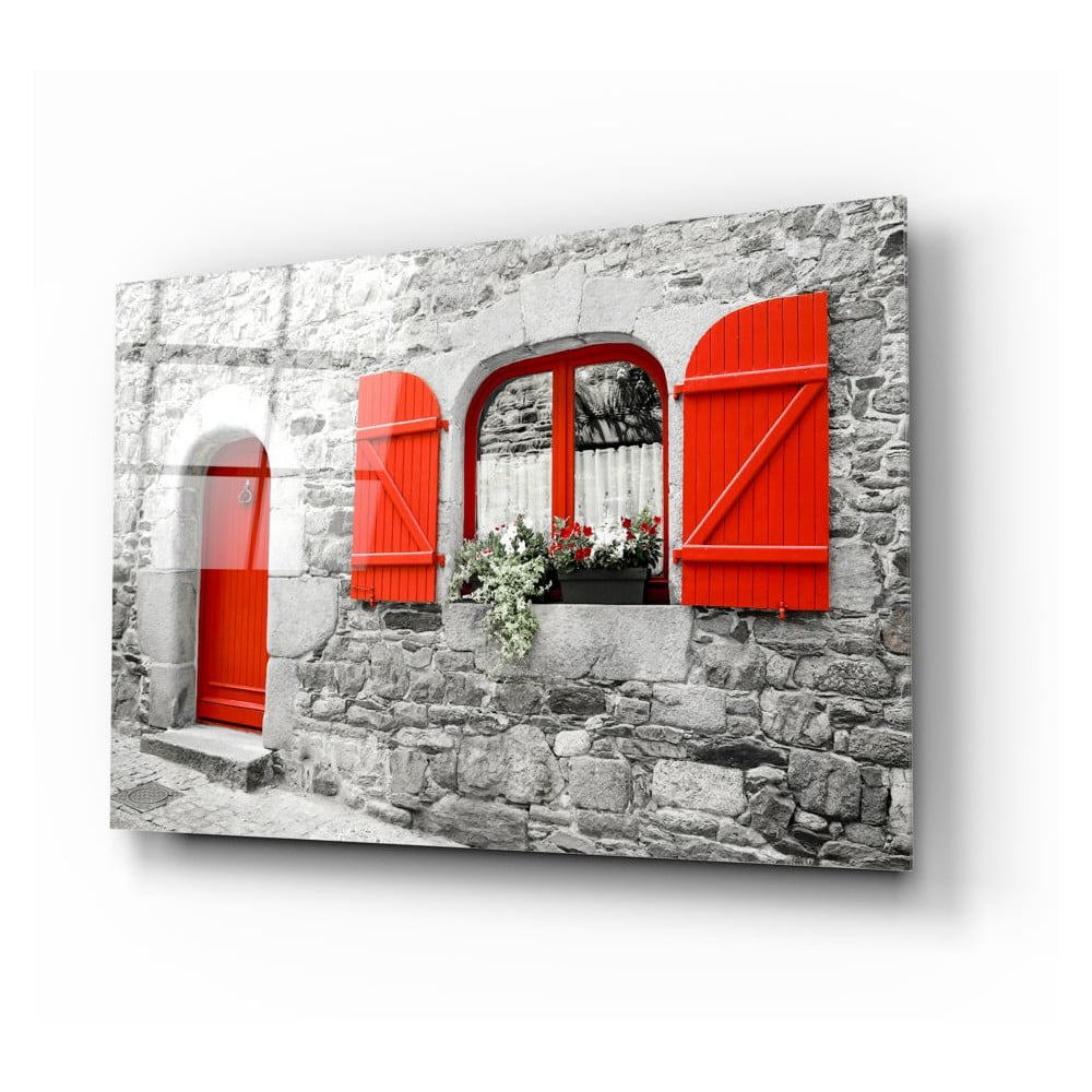 Tablou din sticlă Insigne Red Door and Window bonami.ro imagine 2022