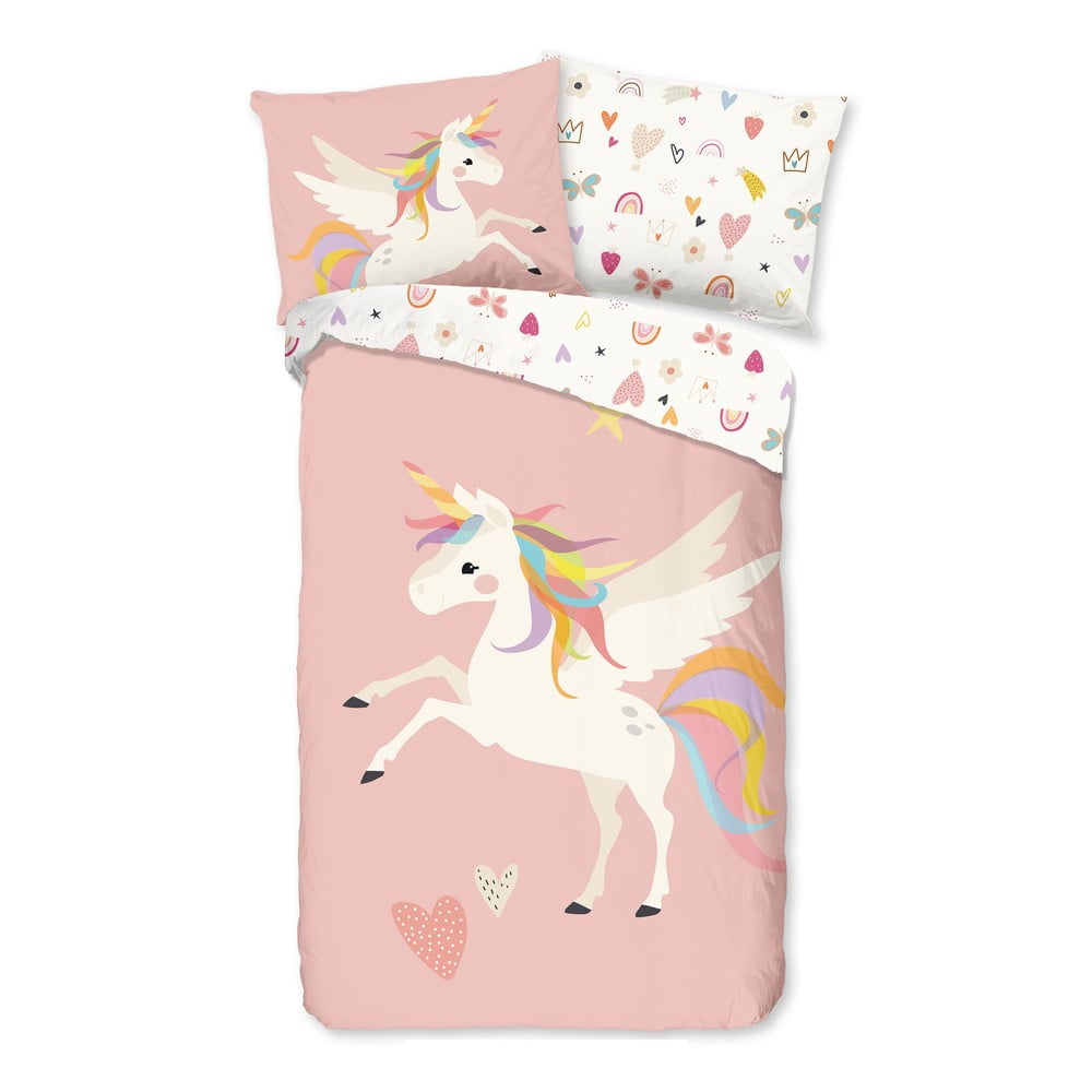Lenjerie din bumbac pentru copii bonami selection unicorn, 140 x 200 cm
