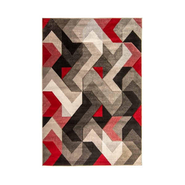 Covor Flair Rugs Aurora Grey Red, 160 x 230 cm, roșu - gri