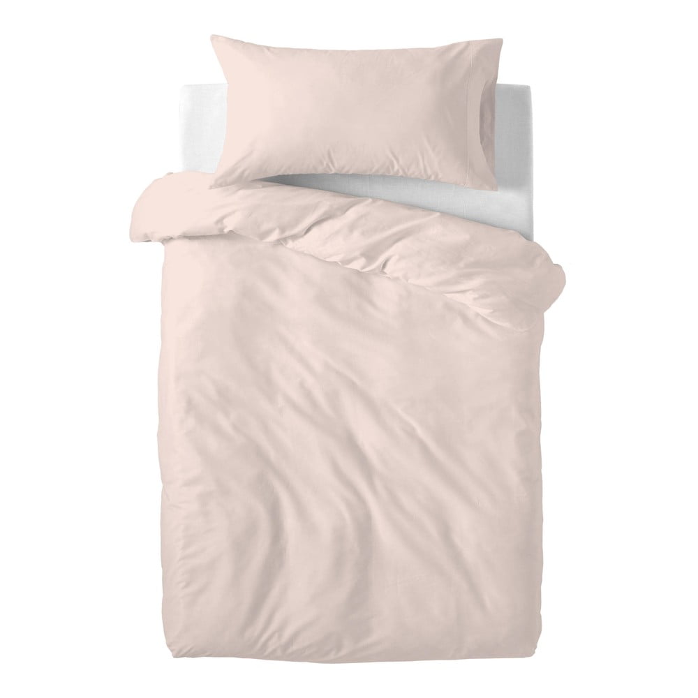 Lenjerie de pat din bumbac pentru copii Happy Friday Basic, 100 x 120 cm, roz bonami.ro imagine 2022