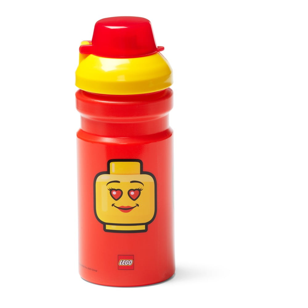 Sticlă pentru apă cu capac galben LEGO® Iconic, 390 ml, roşu bonami.ro