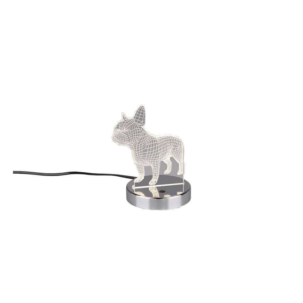 Veioza argintiu-lucios LED (inaltime 17 cm) Dog a€“ Trio