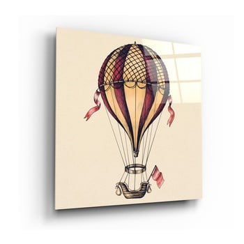 Tablou din sticlă insigne ballon journey towards freedom, 60 x 60 cm