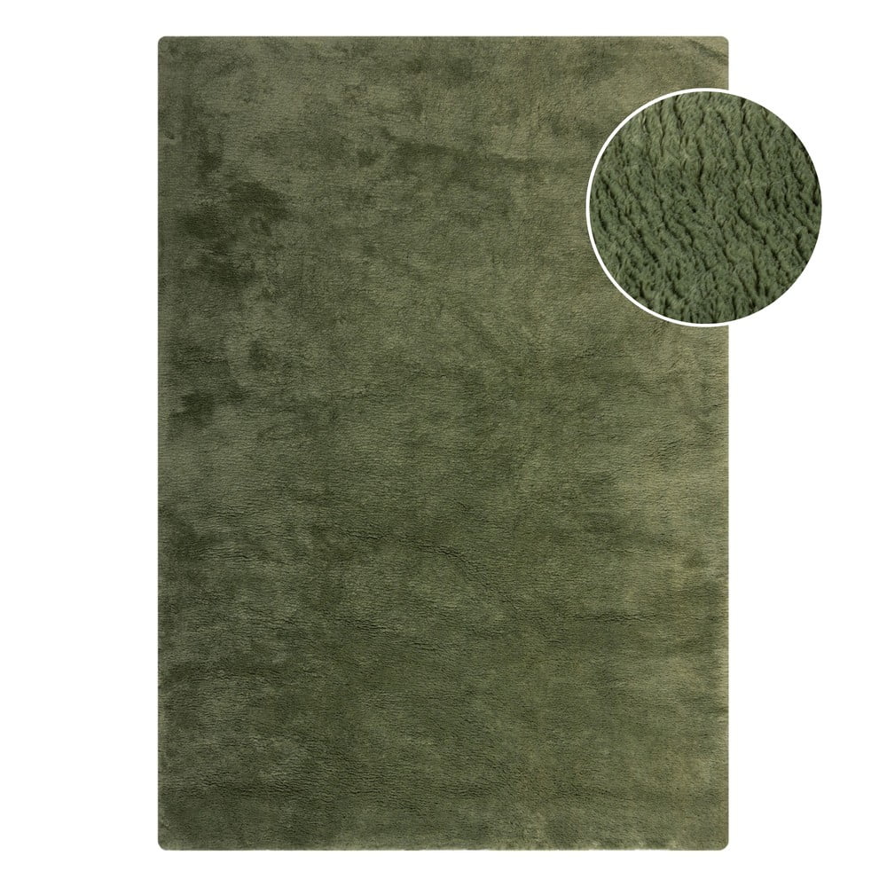 Blană verde-închis sintetică 200x290 cm Faroe Wool Look Fur – Flair Rugs