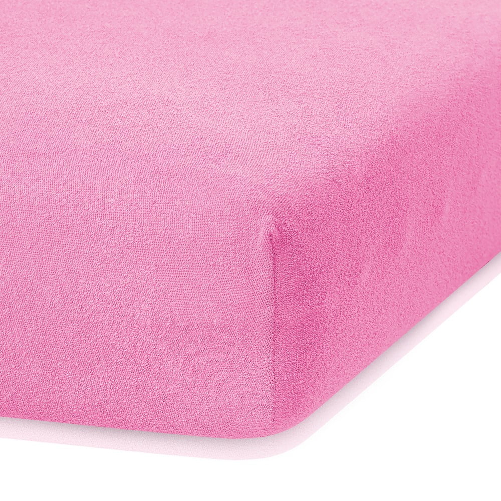 Cearceaf elastic AmeliaHome Ruby, 200 x 140-160 cm, roz închis AmeliaHome imagine noua