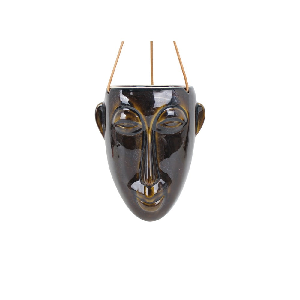Ghiveci suspendat PT LIVING Mask, înălțime 22,3 cm, maro închis