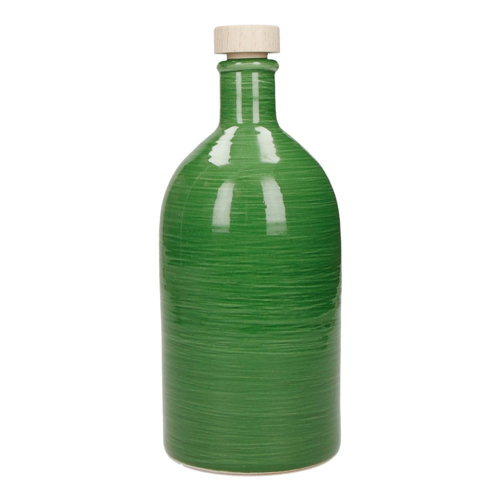 Sticlă din ceramică pentru ulei Brandani Maiolica, 500 ml, verde