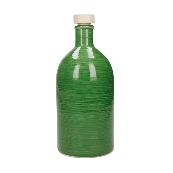 Sticlă din ceramică pentru ulei Brandani Maiolica, 500 ml, verde