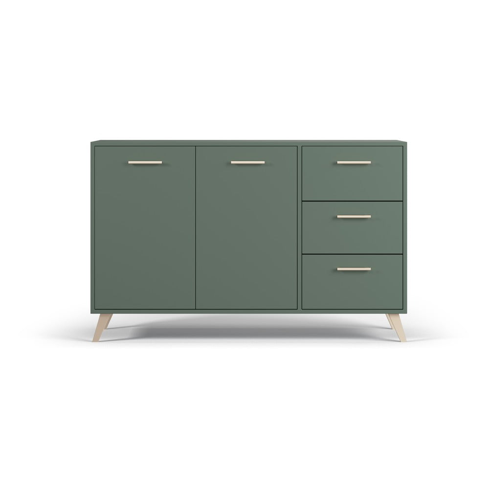 Comodă joasă verde 140×86 cm Burren – Cosmopolitan Design 140x86