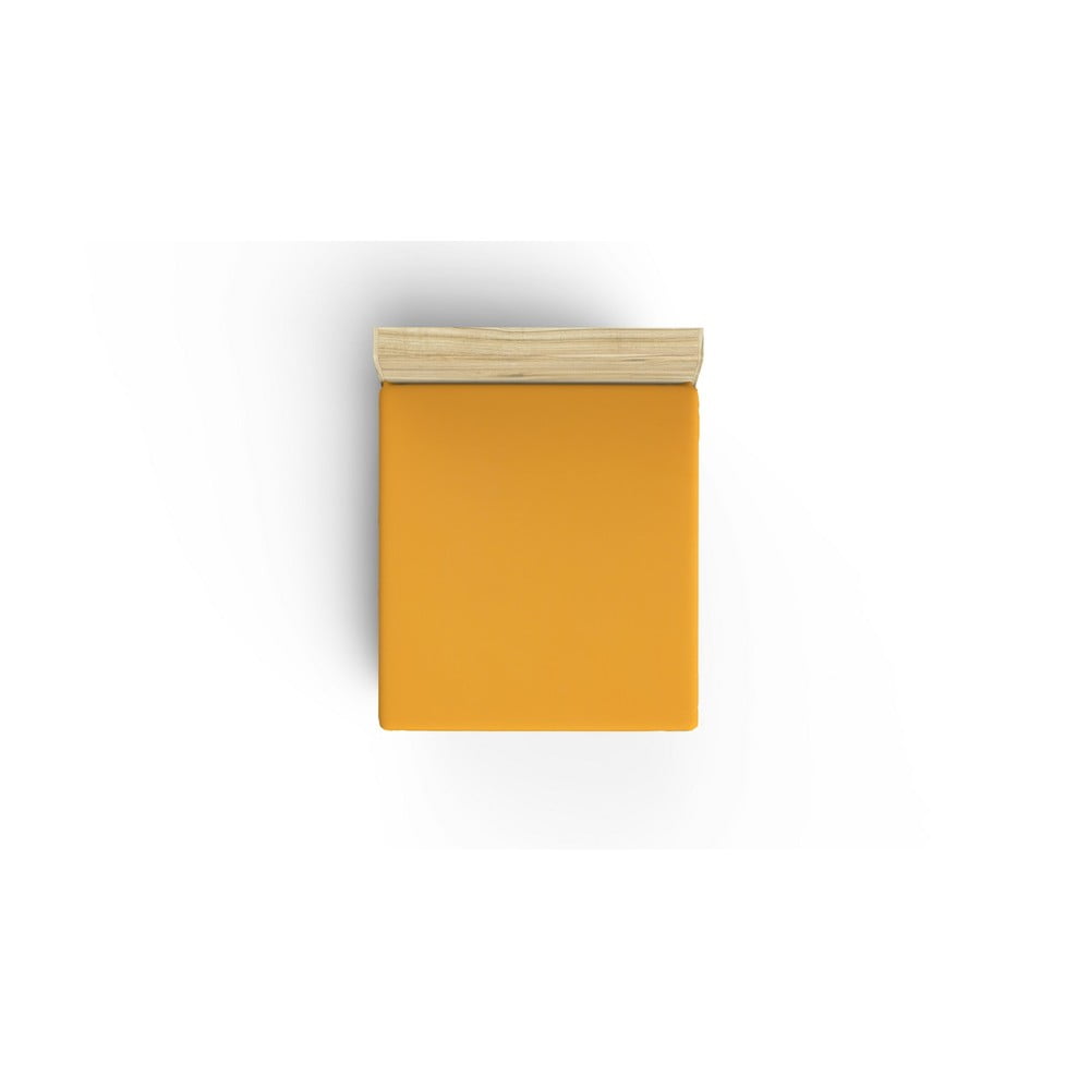 Cearceaf galben din bumbac cu elastic 160×200 cm – Mijolnir 160x200 imagine noua