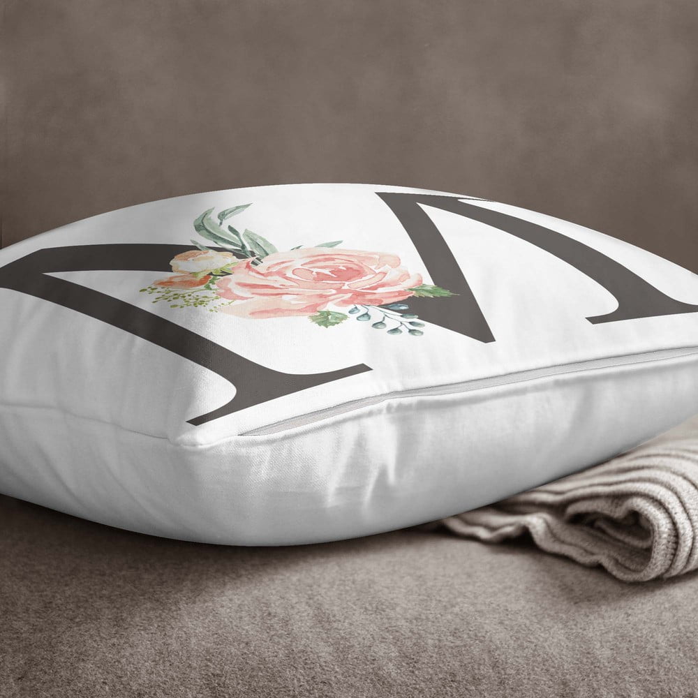 Față de pernă Minimalist Cushion Covers Floral Alphabet M, 45 x 45 cm bonami.ro imagine noua