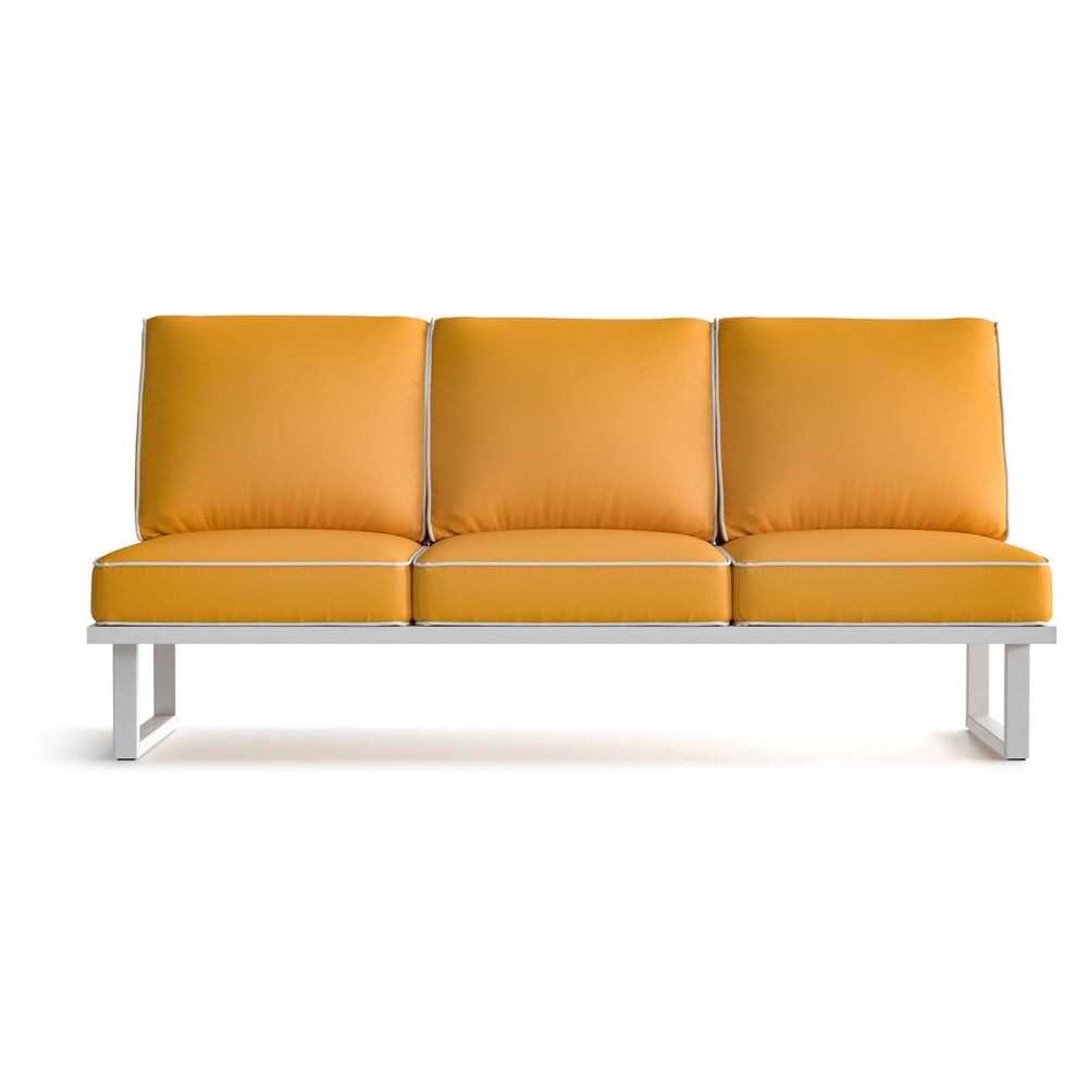 Canapea cu 3 locuri și margini albe, pentru exterior Marie Claire Home Angie, galben