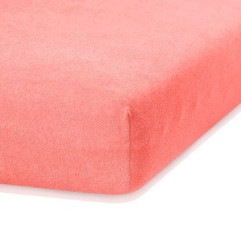 Cearceaf elastic ameliahome ruby, 200 x 100-120 cm, roz corai