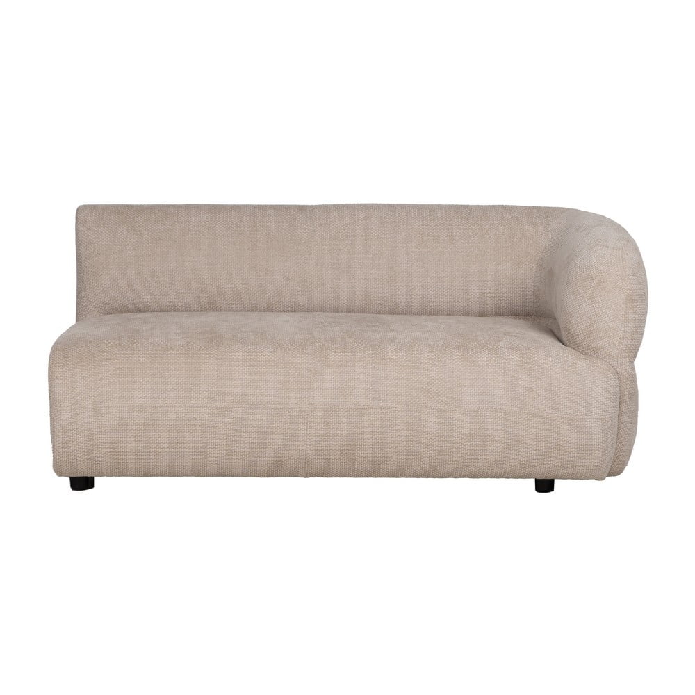 Canapea bej cu tapițerie din chenille cu colț pe partea dreaptă 151 cm Minimal – Ixia