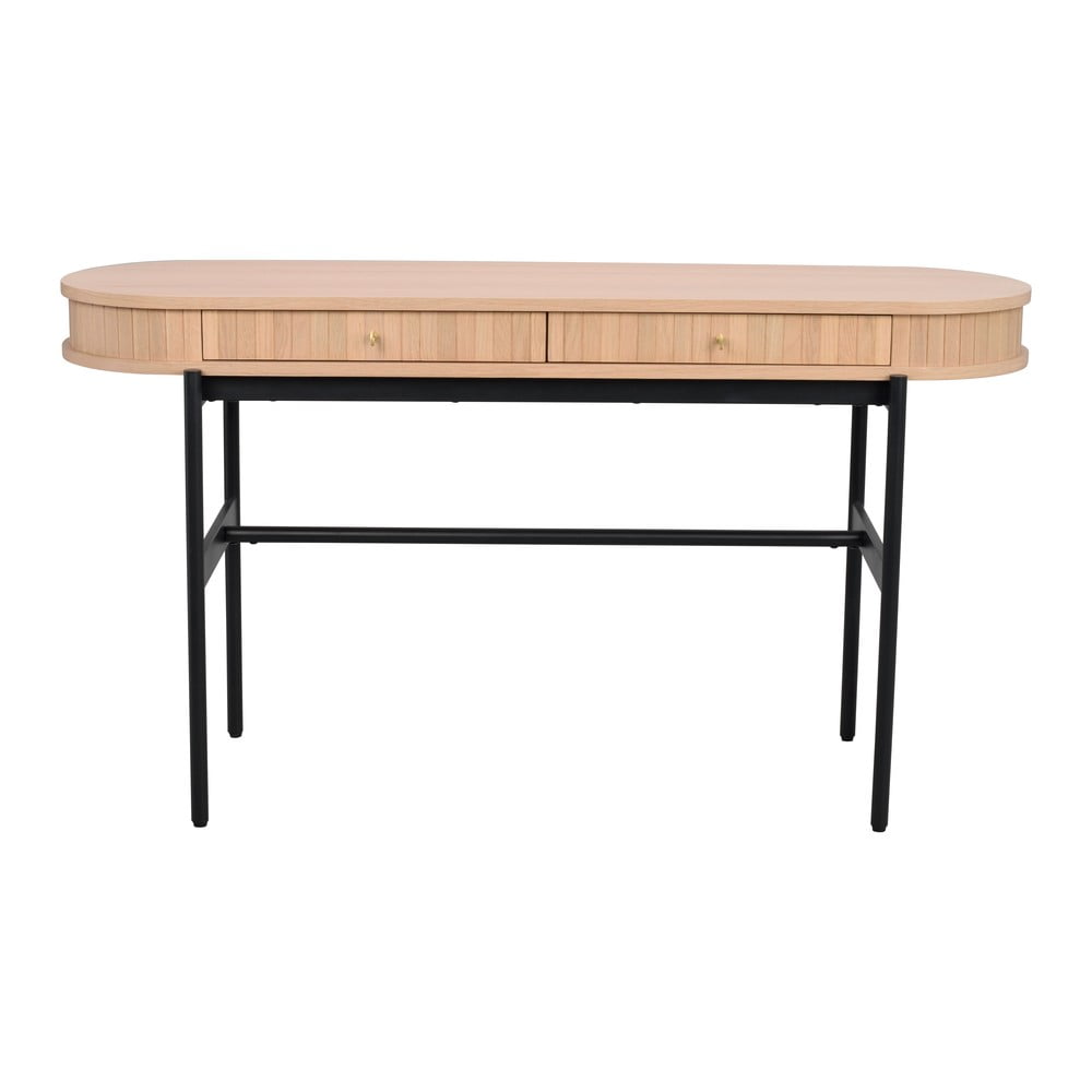 Masă consolă în culoare naturală cu aspect de lemn de stejar 142x47 cm Haddington - Rowico