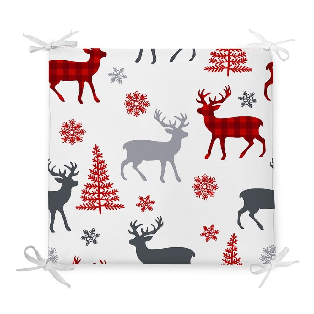 Pernă de scaun din amestec de bumbac cu model de Crăciun Minimalist Cushion Covers Holly Night, 42 x 42 cm bonami.ro imagine 2022