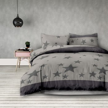 Lenjerie de pat din microfibră decoking stardust, 200 x 220 cm, gri