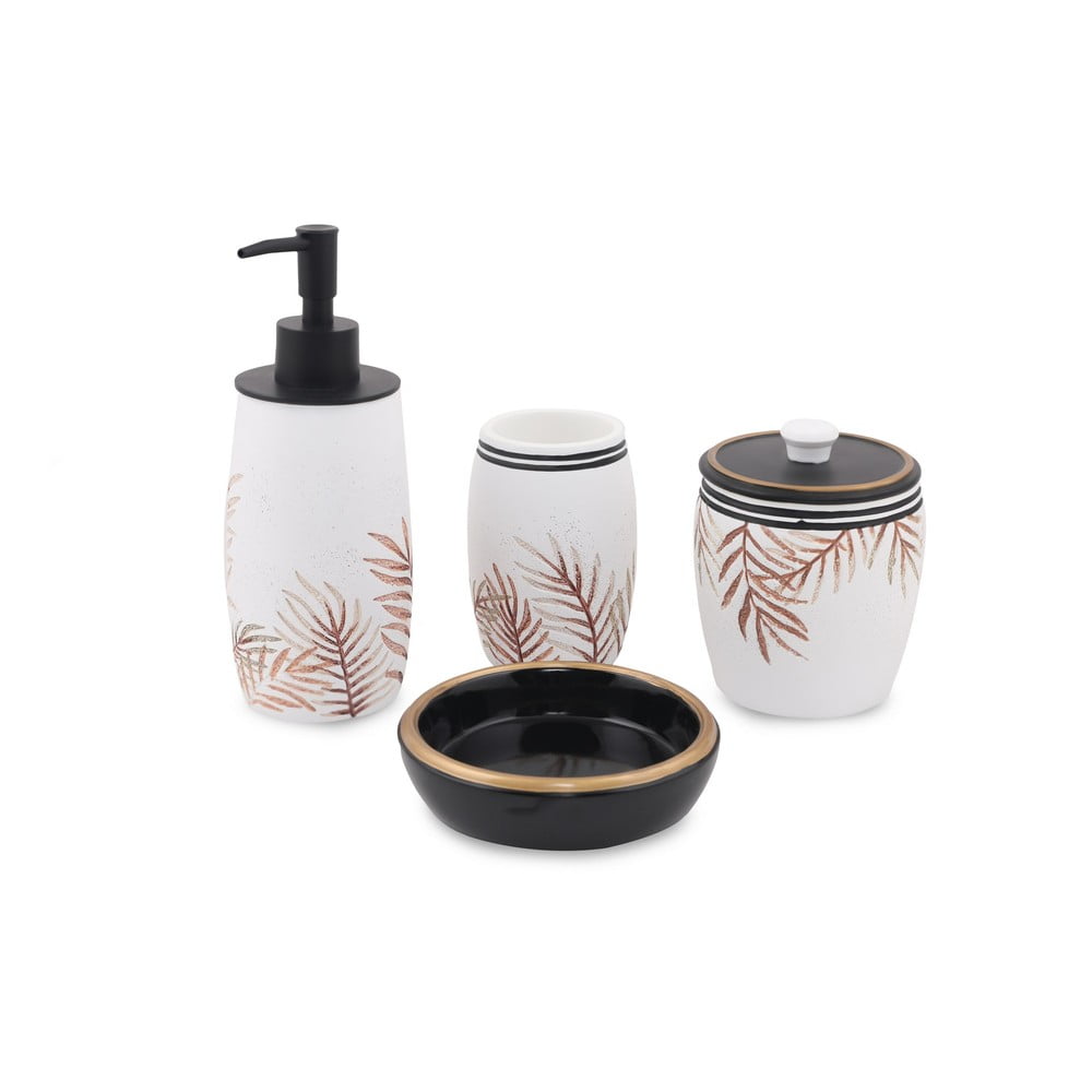 Set de accesorii de baie alb din polirășină clover – mioli decor