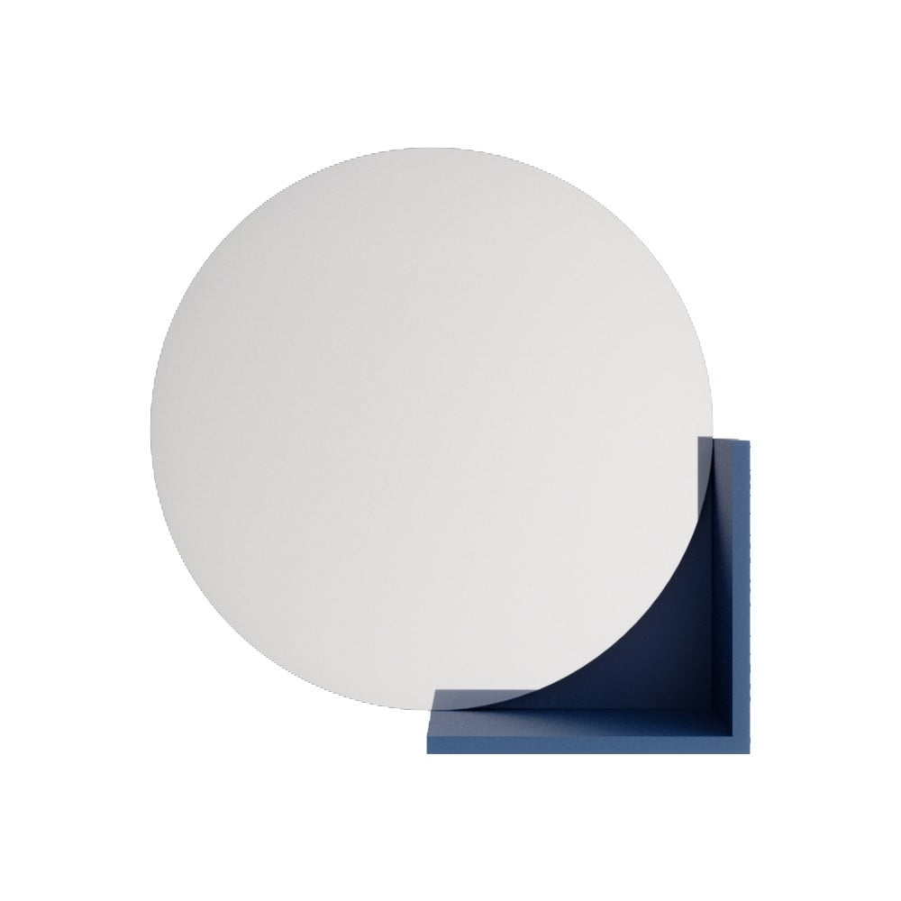 Oglindă de perete cu raft albastru închis Skandica Lucija, ø 60 cm bonami.ro imagine 2022
