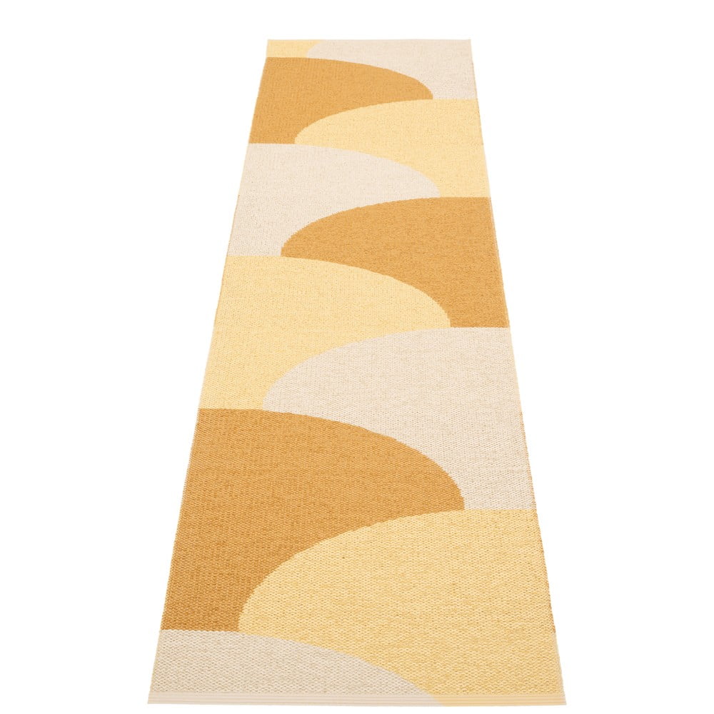 Covor tip traversă pentru interior și exterior galben ocru 70x270 cm Hill Ochre Pale Yellow – Pappelina