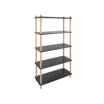 Etajeră cu picioare din bambus leitmotiv cabinet simplicity, negru
