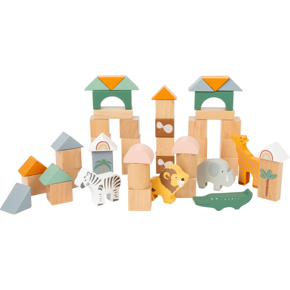 Set de piese de lemn pentru copii legler safari, 50 buc.