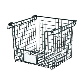 Coș metalic idesign classico, 25,5 x 25,5 cm, negru