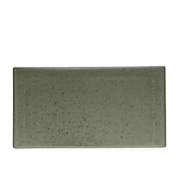 Tavă de servire din ceramică Bitz Mensa, lungime 30 cm, verde-gri