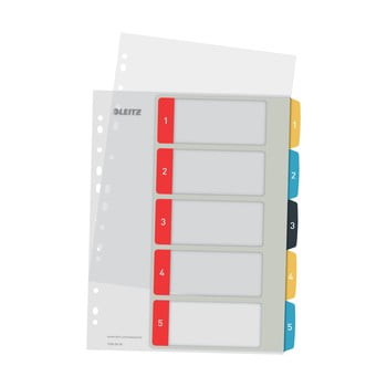Set 5 registre numerice cu 5 etichete leitz, a4