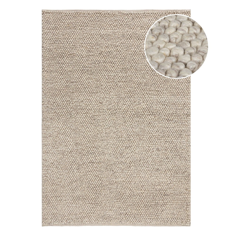 Covor gri deschis țesut manual din amestesc de lână 160x230 cm Minerals – Flair Rugs