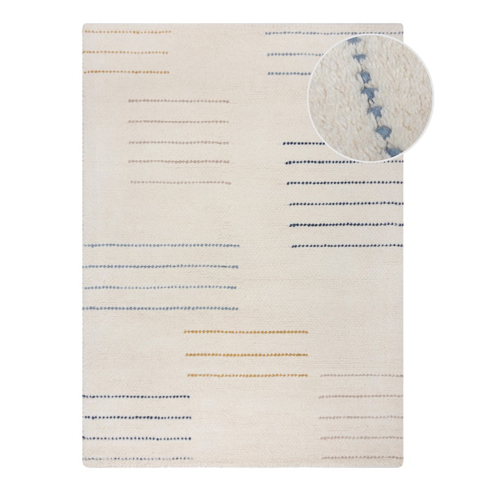 Covor crem țesut manual din lână 120x170 cm Dottie Geometric – Flair Rugs