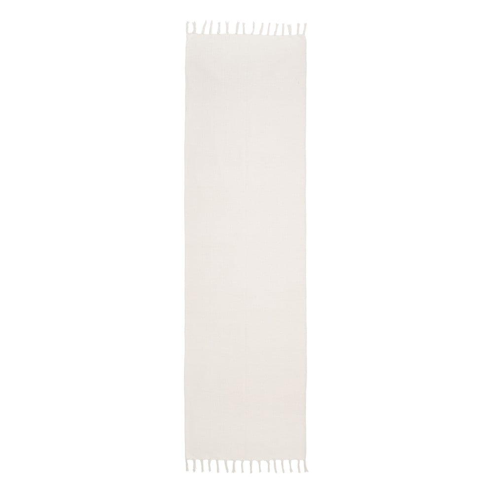 Covor tip traversă țesut manual din bumbac Westwing Collection Agneta, 70 x 250 cm, alb 250 imagine noua