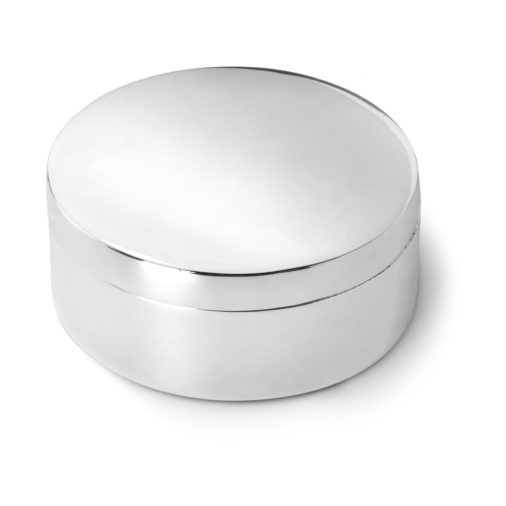 Cutiuță pentru dinți de lapte argintiu-lucios din metal ø 4x2 cm Round – Zilverstad