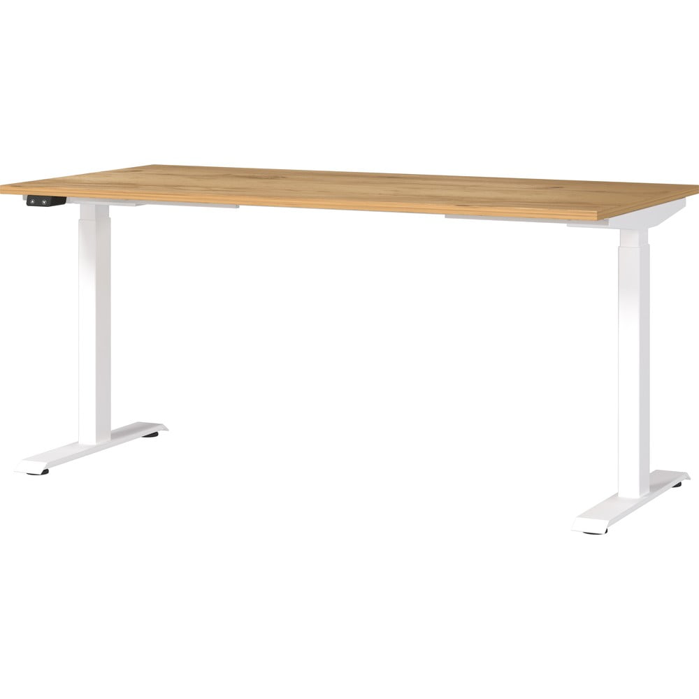 Birou cu blat cu aspect de lemn de stejar cu înălțime ajustabilă electric 80x160 cm Jet – Germania