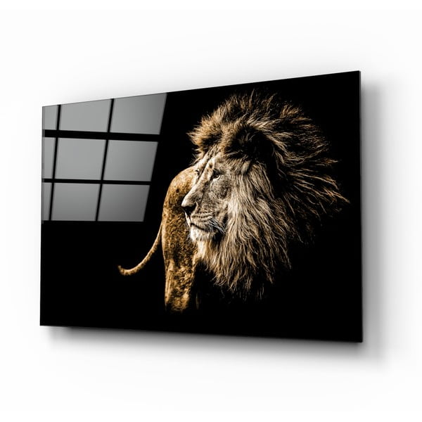 Tablou din sticlă Insigne Majestic Lion, 110 x 70 cm
