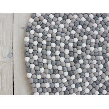 Covor cu bile din lână wooldot ball rugs, ⌀ 120 cm, gri deschis