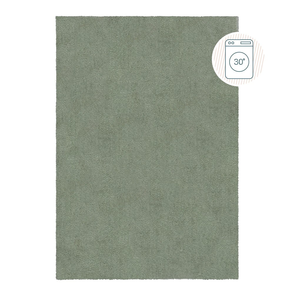 Covor verde lavabil din fibre reciclate 120x170 cm Fluffy – Flair Rugs