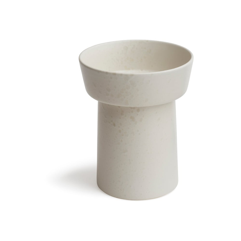 Vază din gresie Kähler Design Ombria, înălțime 20 cm,alb